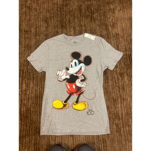 Disney Mickey‎ Mouse Gray Graphic T-Shirt Classic Character Print